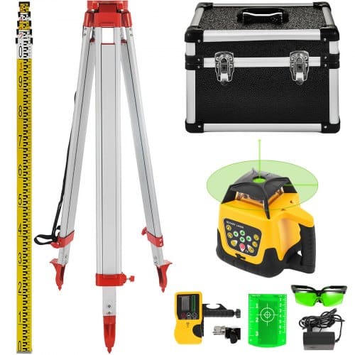 de2FJGSPYLG-Y-SJJBCZHV22Fgoods_img-v32Flaser-tripod-staff-m100-1.2.jpg Sukamasis žalias lazerinis nivelyras su trikoju ir 5 m liniuote, veikimo spindulys 500 m - Image 1