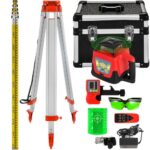 Automatinis savaime išsilyginantis rotacinis lazerinis nivelyras su 5 m liniuote ir stovu, 600 m