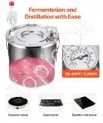 Įvairių stipriųjų gėrimų ir vandens distiliatorius - 11,4 L – Kompaktiška nerūdijančio plieno sistema su varine spirale - Image 3