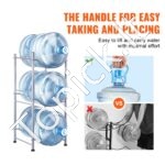 3 pakopų vandens butelių laikiklis, sidabrinis, 3 buteliams. - Image 5