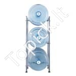 3 pakopų vandens butelių laikiklis, sidabrinis, 3 buteliams. - Image 2