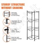 4 lygių vandens butelių stovas, skirtas 4 buteliams, juodas - Image 5