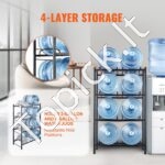 4 lygių dviejų eilių vandens butelių stovas, skirtas 8 buteliams, juodas - Image 7