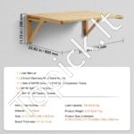 Sienoje montuojamas plaukiojantis sulankstomas stalas 80x60 cm - Image 3