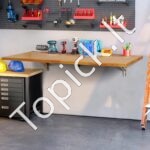 Sienoje montuojamas plaukiojantis sulankstomas stalas 120x50 cm - Image 2