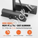 Automatinis durų užraktas, 120 kg, su aliuminio korpusu, juodas - Image 5