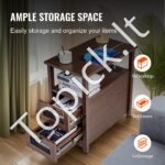 Šoninis staliukas su USB lizdu ir laikymo spinta, naktinis staliukas. - Image 6