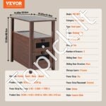 Šoninis staliukas su USB lizdu ir laikymo spinta, naktinis staliukas. - Image 3