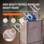 Kvadratinis šoninis staliukas su USB lizdu, 2 dalių naktinis staliukas. - Image 7