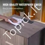 Kvadratinis šoninis staliukas su USB lizdu, 2 dalių naktinis staliukas. - Image 4