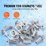 121 vnt. T316 nerūdijančio plieno apsauginės įvorės 3,2 mm vielos lynams, su grąžtu - Image 6