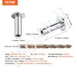 121 vnt. T316 nerūdijančio plieno apsauginės įvorės 3,2 mm vielos lynams, su grąžtu - Image 3