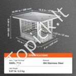 Dūmtraukio dangtelis 33 x 23 cm, nerūdijančio plieno, sidabrinis, lengvai nuverčiamas. - Image 3