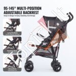 Vaikiškas vežimėlis su reguliuojama nugaros atrama, Juodas/Rausvas - Image 4