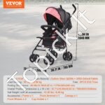 Vaikiškas vežimėlis su reguliuojama nugaros atrama, Juodas/Rausvas - Image 3