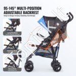 Vaikiškas vežimėlis su reguliuojama nugaros atrama, juodas/mėlynas - Image 3