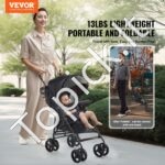 Vaikiškas vežimėlis su reguliuojama nugaros atrama, juodas - Image 8