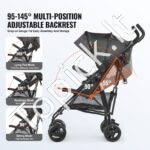 Vaikiškas vežimėlis su reguliuojama nugaros atrama, juodas - Image 4