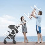 Vaikiškas vežimėlis su reguliuojama nugaros atrama, juodas/mėlynas - Image 8