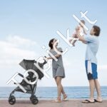 Vaikiškas vežimėlis su reguliuojama nugaros atrama, tamsiai pilkas/juodas. - Image 2