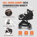 Vežimėlis su reguliuojamu atlošu ir kojų atrama, juodas - Image 4