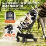 Kūdikių vežimėlis su 95°-175° atlošu, juodas. - Image 6