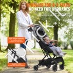 Kūdikių vežimėlis su 95°-175° atlošu, tamsiai pilkas. - Image 5