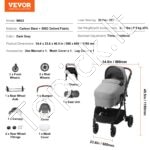 Vežimėlis su reguliuojamu atlošu ir kojų atrama, tamsiai pilkas - Image 3