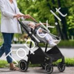 Vežimėlis su reguliuojamu atlošu ir kojų atrama, tamsiai pilkas - Image 2