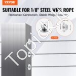 51 vnt. 3,2 mm kabelių turėklų rinkinys su juodu įtempikliu, skirtas 1,04 cm stulpams - Image 8