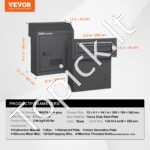 Įmontuojama pašto dėžutė 305 x 155 x 360 mm, tamsiai pilka, su kodine spyna - Image 3