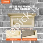 Sieninė pašto dėžutė 31,8 x 16 x 43 cm, su kodiniu užraktu, smėlio spalvos - Image 8