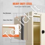 Sieninė pašto dėžutė 31,8 x 16 x 43 cm, su kodiniu užraktu, smėlio spalvos - Image 6