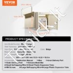 Sieninė pašto dėžutė 31,8 x 16 x 43 cm, su kodiniu užraktu, smėlio spalvos - Image 3