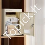 Sieninė pašto dėžutė 31,8 x 16 x 43 cm, su kodiniu užraktu, smėlio spalvos - Image 2