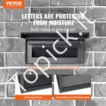 Sieninė pašto dėžutė 31,8 x 16 x 43 cm, su kodiniu užraktu, juoda - Image 8