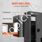 Sieninė pašto dėžutė 31,8 x 16 x 43 cm, su kodiniu užraktu, juoda - Image 6