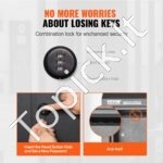 Sieninė pašto dėžutė 31,8 x 16 x 43 cm, su kodiniu užraktu, juoda - Image 5