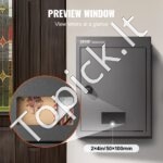 Sieninė pašto dėžutė 31,8 x 16 x 43 cm, su kodiniu užraktu, juoda - Image 4