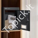 Sieninė pašto dėžutė 31,8 x 16 x 43 cm, su kodiniu užraktu, juoda - Image 2