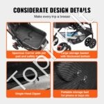 4 ratų vežimėlis šunims su stabdžiais, 20 kg - Image 7