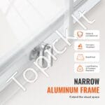 Pusiau berėmės dušo durys 1465–1500 x 1778 mm, 6 mm SGCC grūdintas stiklas, chromo apdaila - Image 6