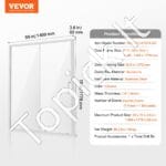 Pusiau berėmės dušo durys 1465–1500 x 1778 mm, 6 mm SGCC grūdintas stiklas, chromo apdaila - Image 3