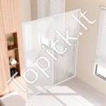 Pusiau berėmės dušo durys 1465–1500 x 1778 mm, 6 mm SGCC grūdintas stiklas, chromo apdaila - Image 2