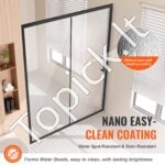 Pusiau berėmės dušo durys 1465–1500 x 1778 mm, 6 mm grūdintas stiklas, juodos - Image 7