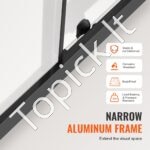 Pusiau berėmės dušo durys 1465–1500 x 1778 mm, 6 mm grūdintas stiklas, juodos - Image 6