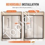 Pusiau berėmės dušo durys 1465–1500 x 1778 mm, 6 mm grūdintas stiklas, juodos - Image 5