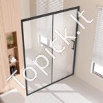 Pusiau berėmės dušo durys 1465–1500 x 1778 mm, 6 mm grūdintas stiklas, juodos - Image 2
