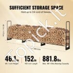 Metalinė malkų lentyna, 386 x 36 x 117 cm, 400 kg, su dangčiu. - Image 8