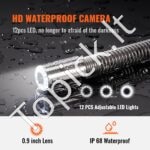 Kanalizacijos kamera, 22,9 cm 720p ekranas, 50 m vamzdžių apžiūrai, 512 Hz sonaras - Image 7